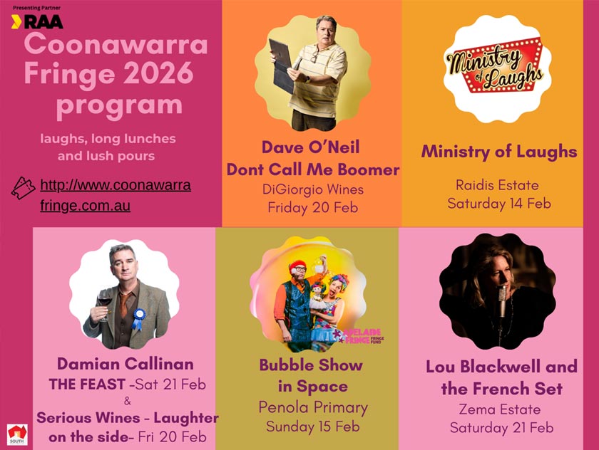 Coonawarra Fringe 2026 Itinerary