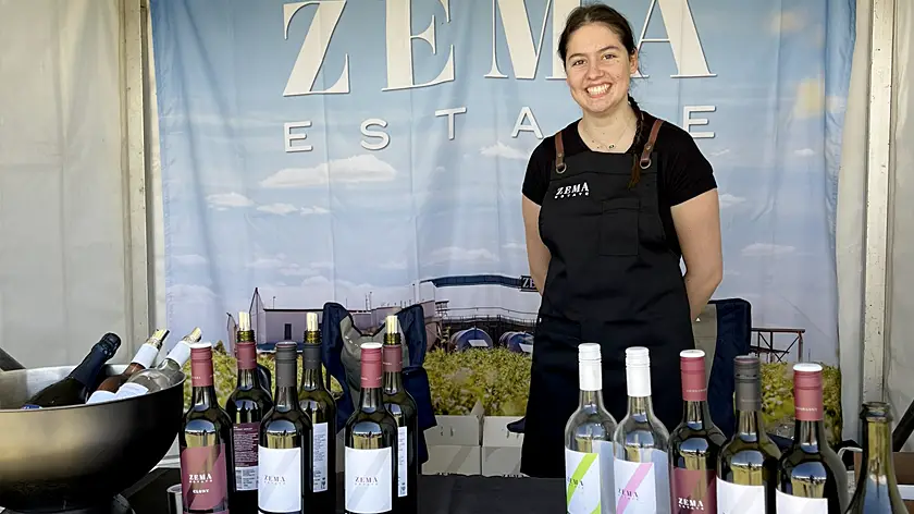 Georgie Zema at the Zema Estate stall at Beachport Markets