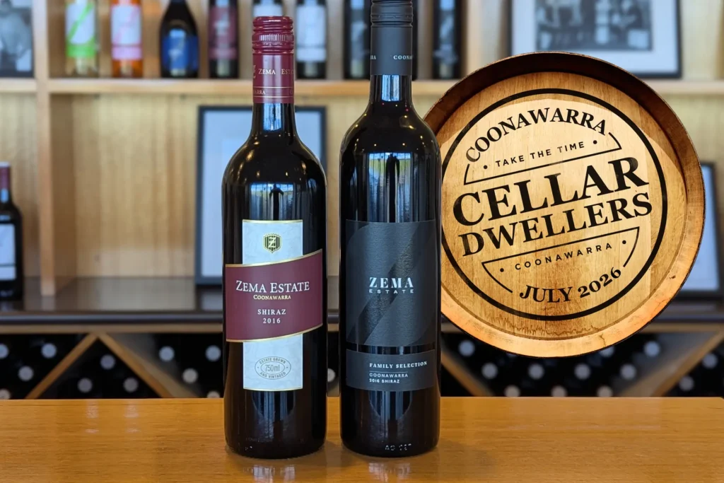 2016 aged wines available on tasting at Zema Estate throughout July 2026