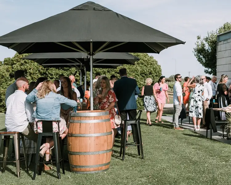 Crowd gathers for Cellar Dwellers Back Vintage Tasting Parker Estate Coonawarra.