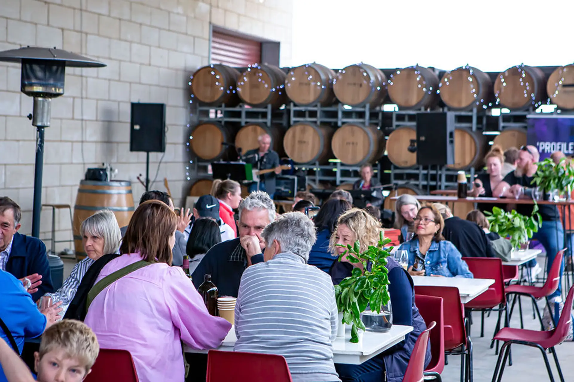 people enjoying pizza and wine at Zema Estate Coonawarra