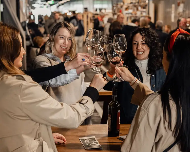 young women drinking wine at the adelaide wine festival